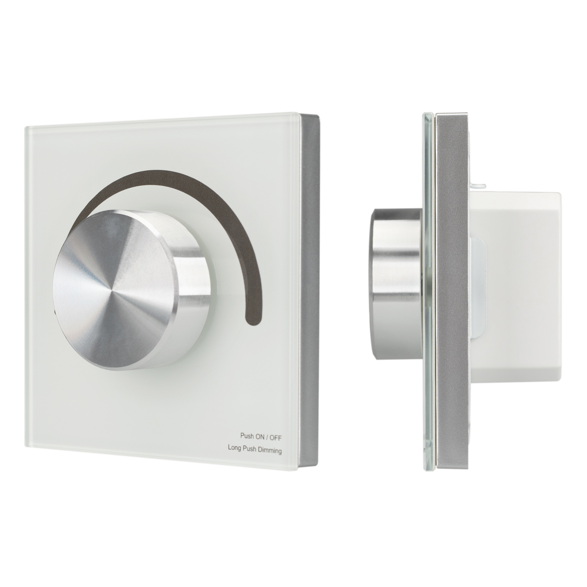 Панель SMART-P98-DIM-G-IN White (230V, 1.5A, 0/1-10V, Rotary, 2.4G) 028432 - Встраиваемая роторная панель RF 2.4 ГГц, цвет белый. Материал - стекло. Выходной сигнал 0/1-10V. Управление яркостью с помощью роторного вращателя. Работает в режиме master/slave