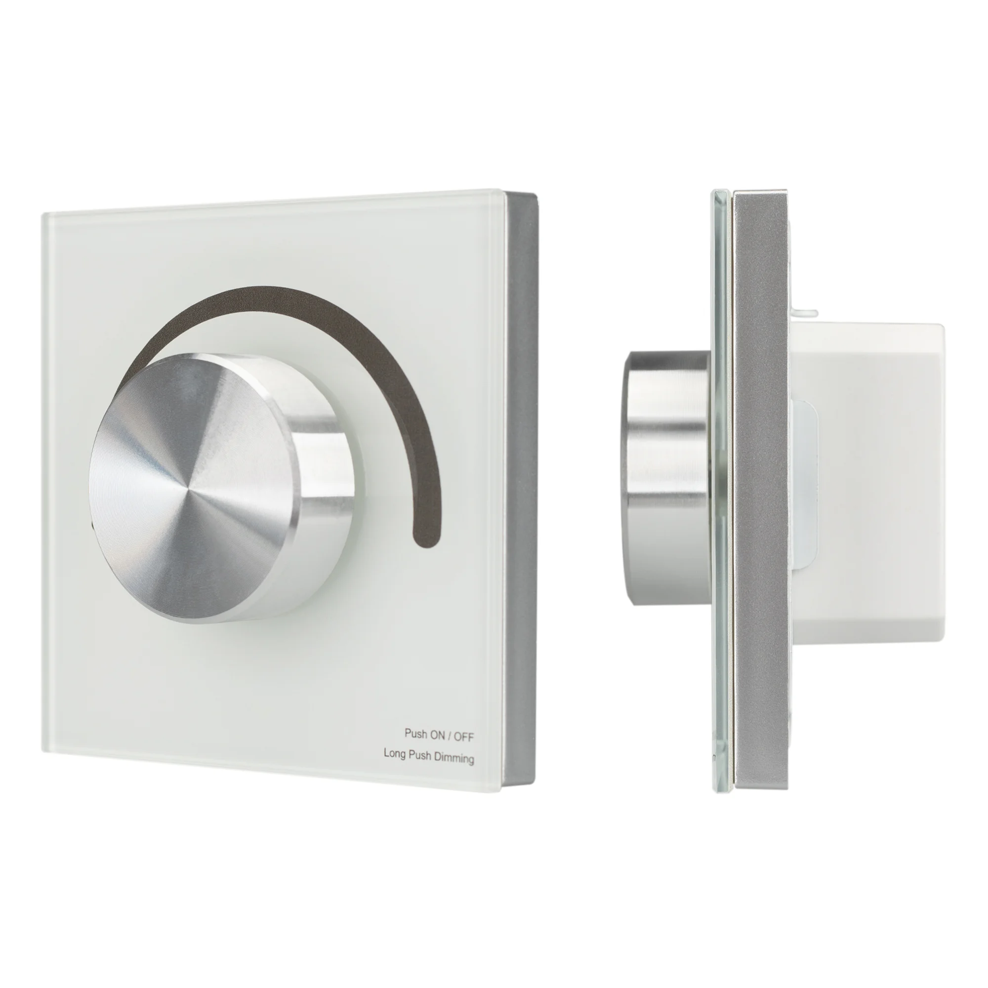 Панель SMART-P98-DIM-G-IN White (230V, 1.5A, 0/1-10V, Rotary, 2.4G) 028432 - Встраиваемая роторная панель RF 2.4 ГГц, цвет белый. Материал - стекло. Выходной сигнал 0/1-10V. Управление яркостью с помощью роторного вращателя. Работает в режиме master/slave