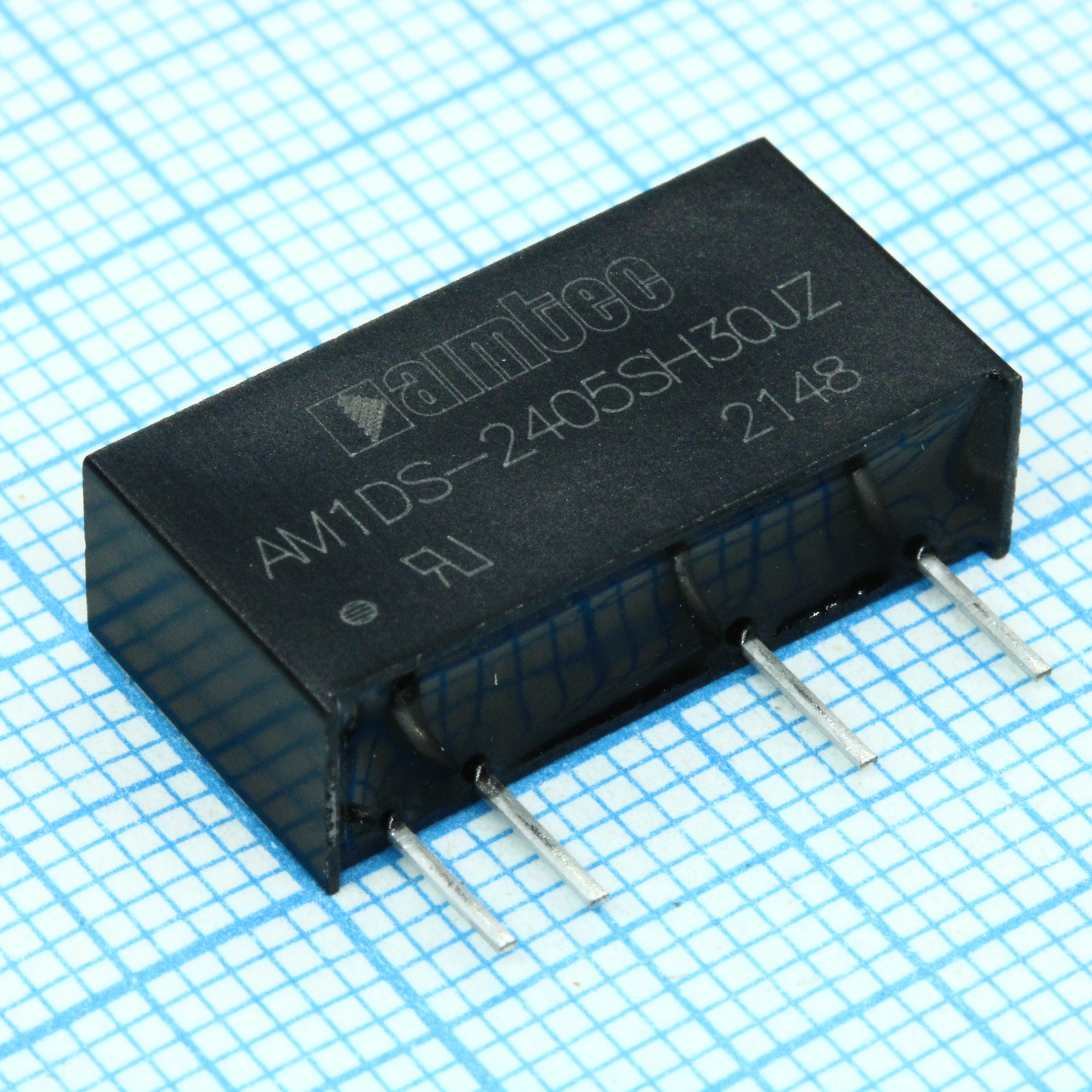 AM1DS-2405SH30JZ - DC/DC, 1Вт, вход 21.6…26.4В, выход 5В/0.02…0.2А, изоляция 3000В DC, КПД 79%, максимальная емкостная нагрузка не более 2400мкФ, SIP7, 19.65x6x10.16мм, -40…105°C, пластик