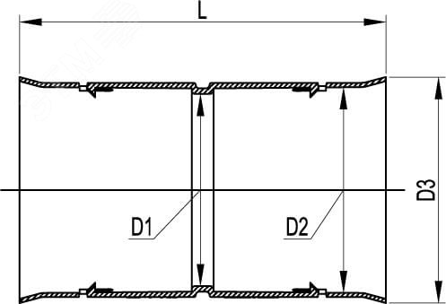 Муфта соединительная для двустен. дренажн. труб d50 015050