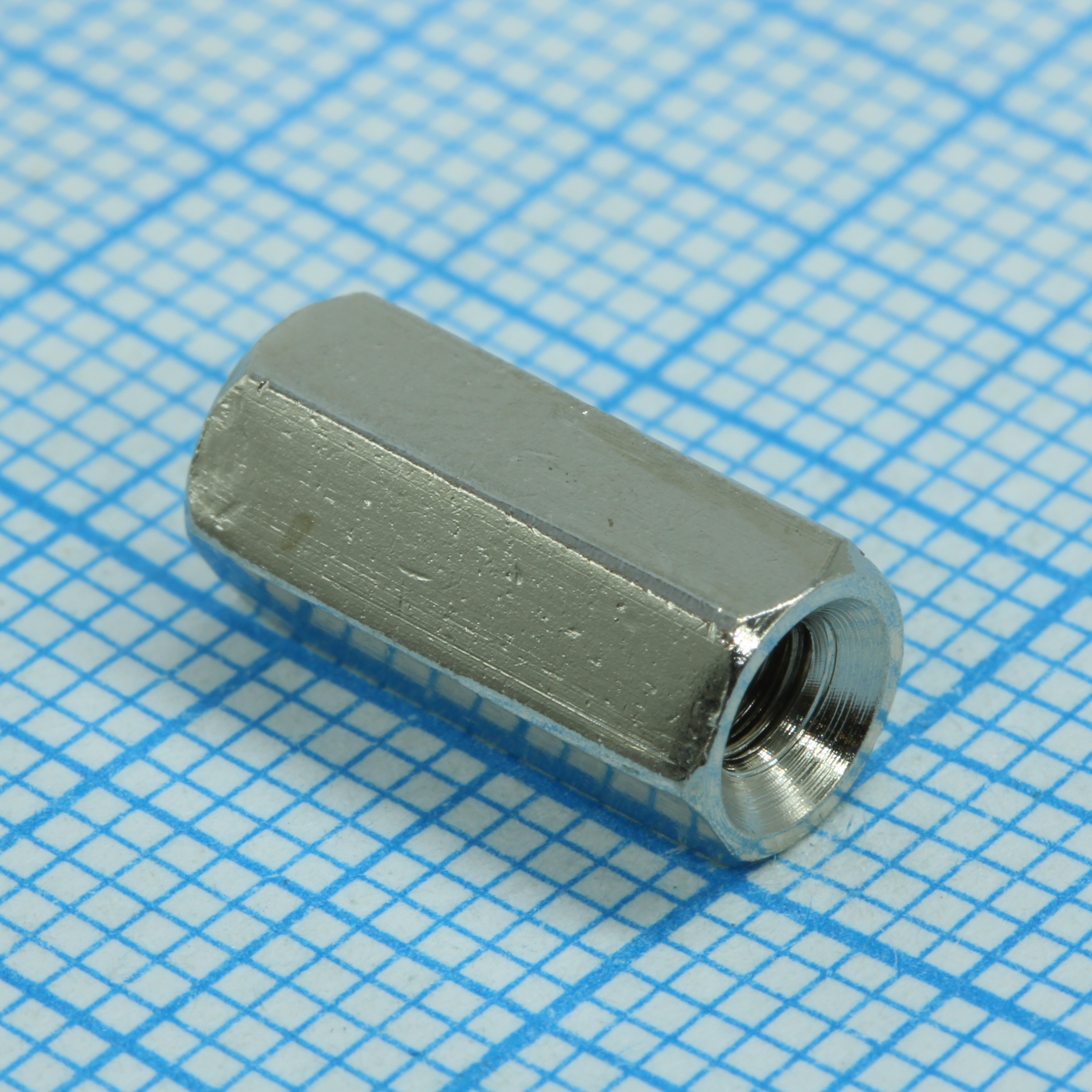 H-L1200-0600-5-03-2N - Стойка латунная никелированная для печатной платы, шестигранная, М3, 12мм, отверстие-отверстие