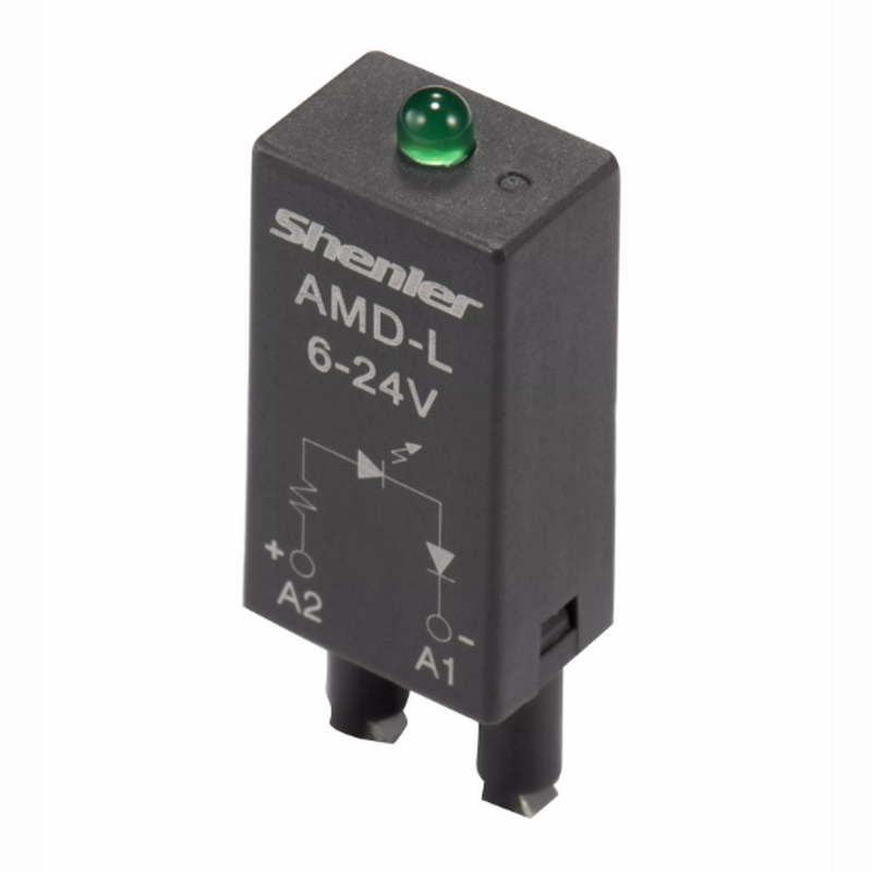 Модуль AMD-LDD1 110-240V DC - Модуль для реле, 110 - 240VDC, зеленый светодиод, диод (+А1/-А2), цвет: черный, для колодок: SRU, SKF14, SKC, SKB, STB, SRC*-E, SRB, GZT, GZM, GZS, GZMB, ES32