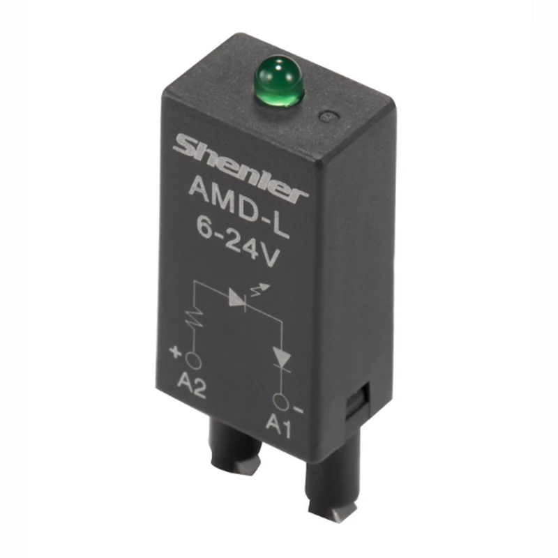 Модуль AMD-L1 110-240V AC/DC - Модуль для реле, 110 - 240VAC/DC, зеленый светодиод, цвет: черный, для колодок: SRU, SKF14, SKC, SKB, STB, SRC*-E, SRB, GZT, GZM, GZS, GZMB, ES32
