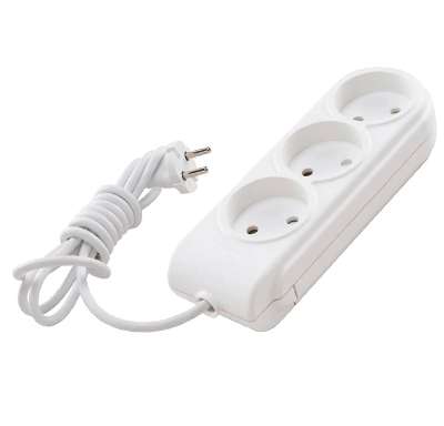 Удлинитель 3х2м без заземл. 10А IP20 защ. шторки N3010031