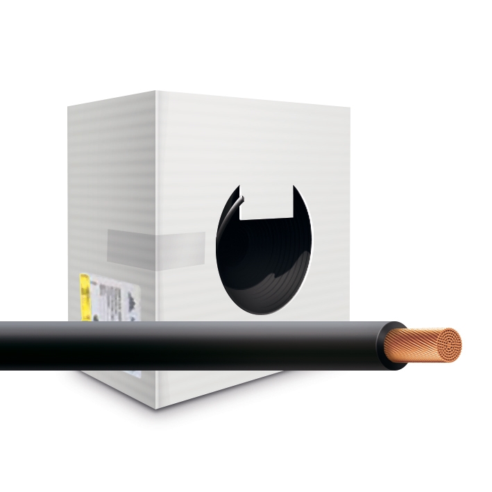 Провод монтажный cabH07Z1-K-1x10-b100-blk - UNIFLEX-LSZH. Провод монтажный H07Z1-K 450/750В 1x10мм2 Cu5 DIN VDE 0281, чёрная изоляция из полиолефина НГc-LSZHTx (100м.)