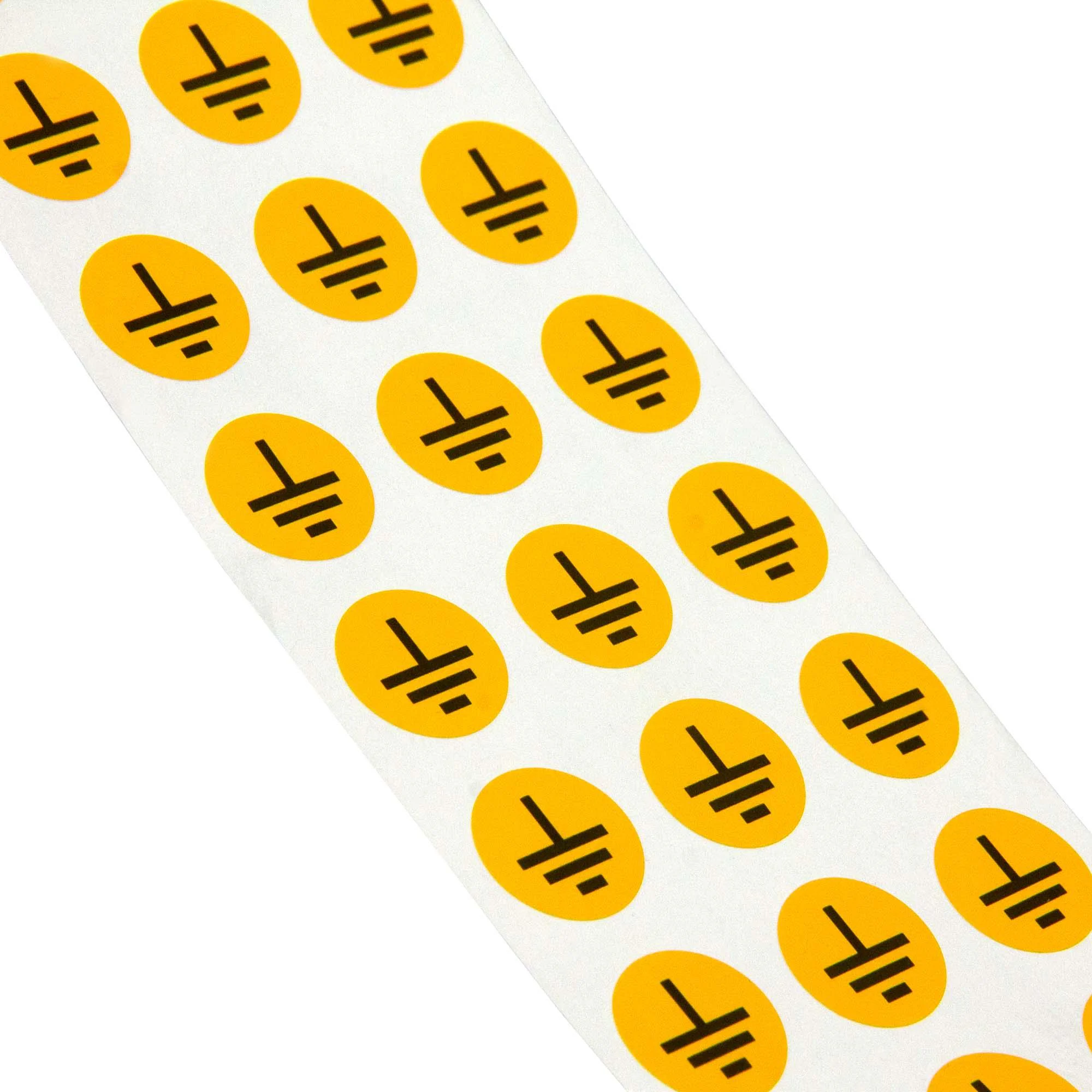 Знак "Заземление", винил. Диаметр 10мм, круг.     Упаковка - 500шт.