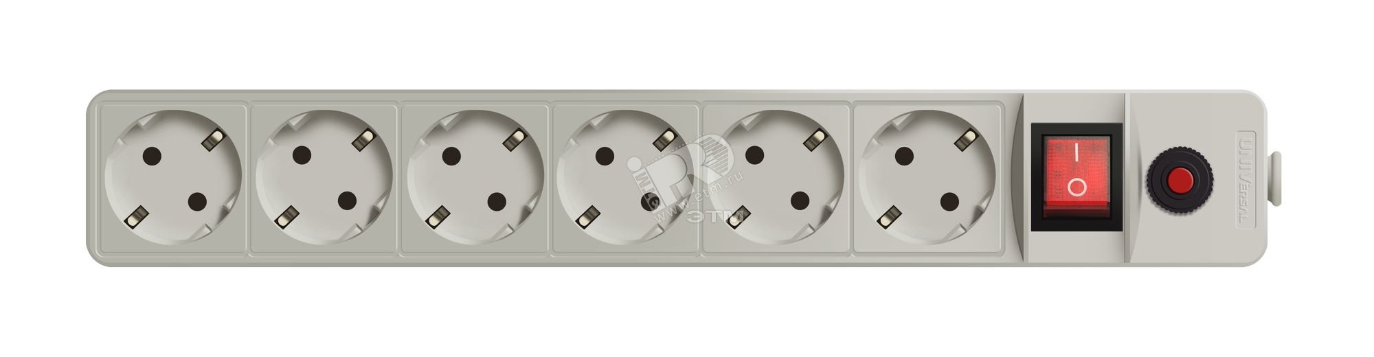 Фильтр сетевой с заземлением ПВС 3-0.75 серый 1.8м 967U-5001