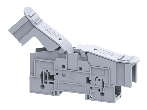 PTB35/50SH - Сильноточная болтовая клемма, М6, тип фиксации провода: болт, 150A, 1000V, номинальное сечение: 1,5 - 50 мм кв., цвет: серый, тип монтажа: DIN35, с защитными крышками