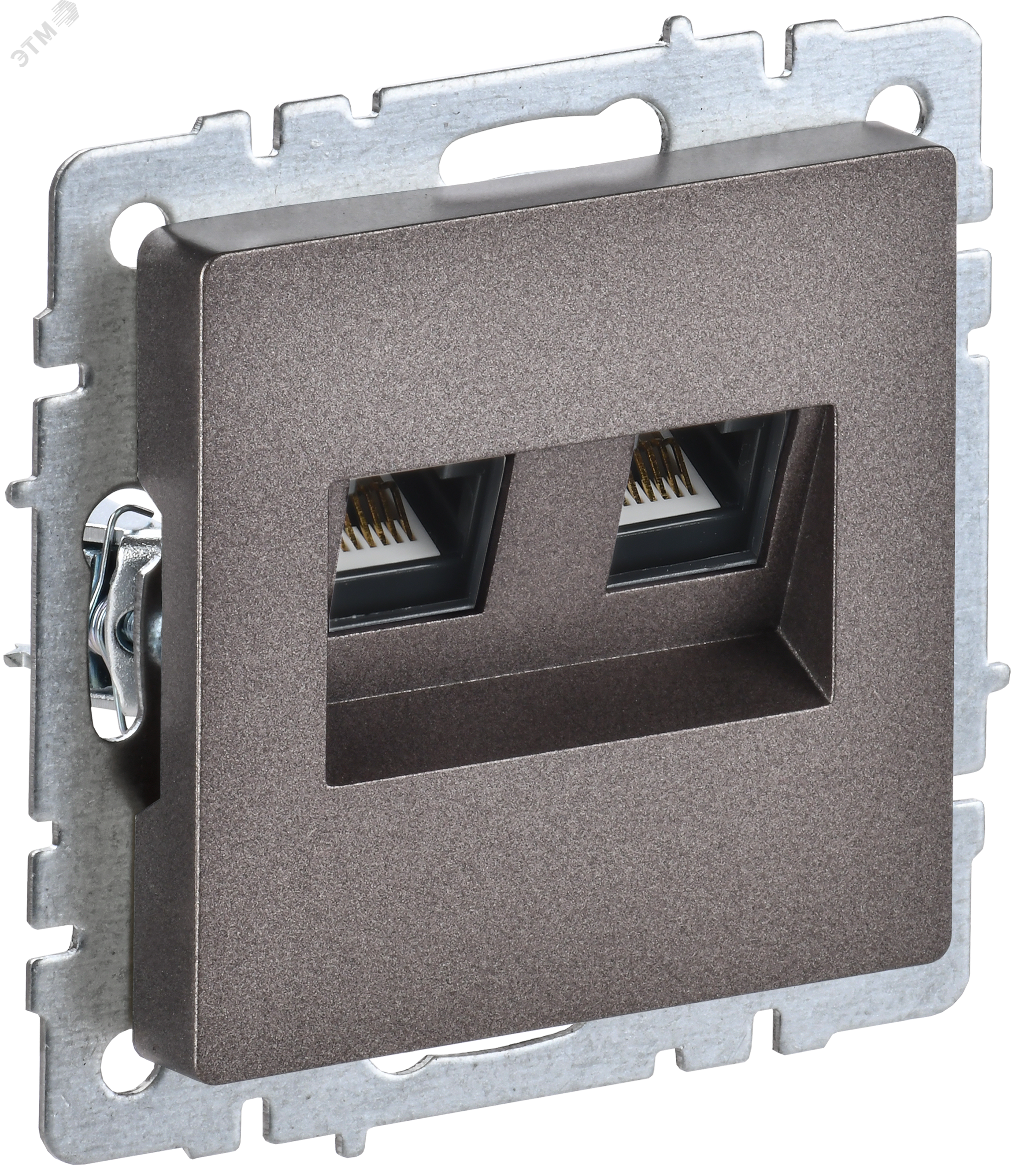 BRITE Розетка двойная RJ11+RJ45 кат.5E РК/Т12-БрТБ темная бронза BR-KT20-O-1-K45