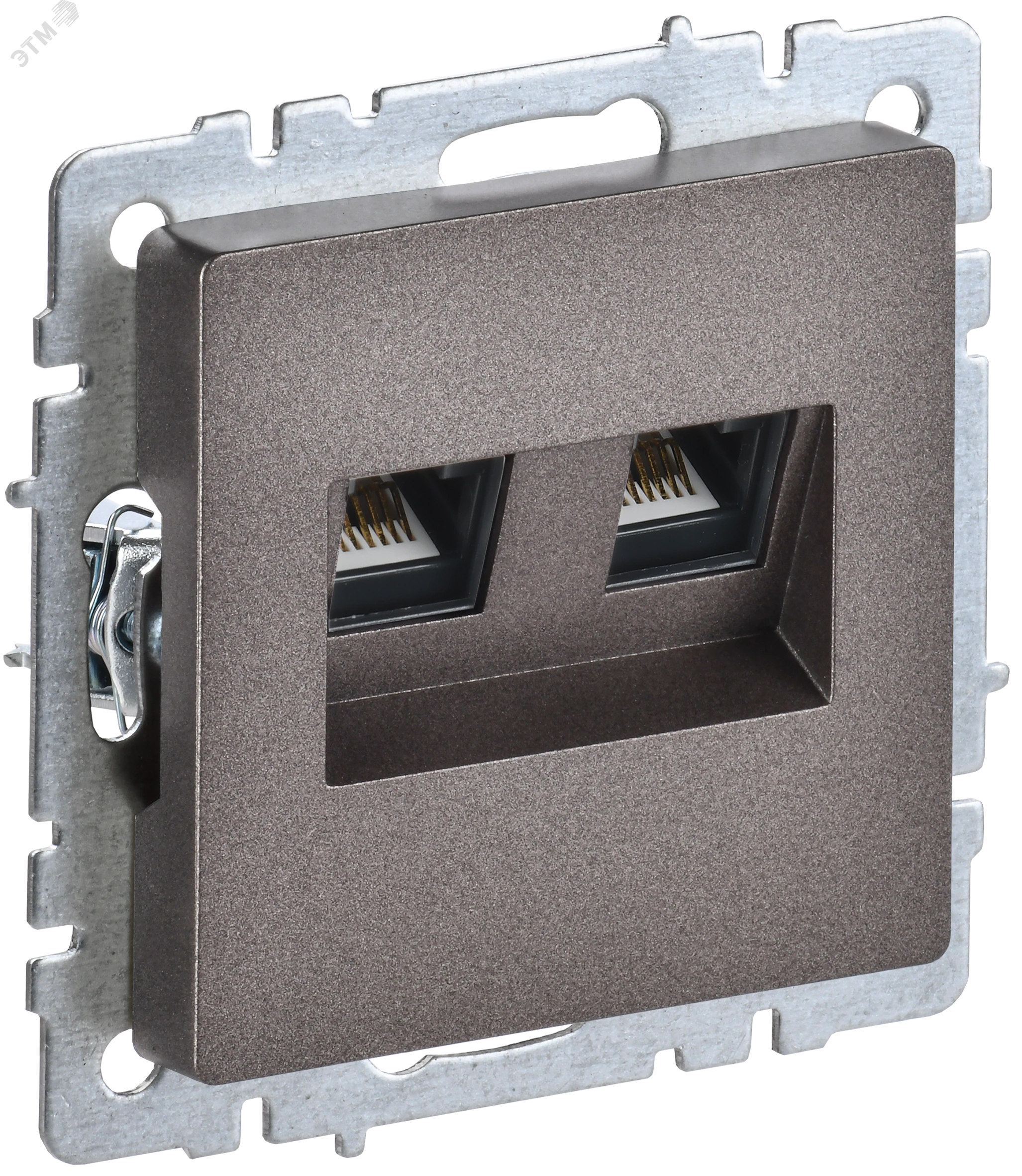 BRITE Розетка двойная RJ11+RJ45 кат.5E РК/Т12-БрТБ темная бронза BR-KT20-O-1-K45