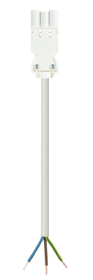 GESIS GST18I3K1-S 25 10WS - Кабельная сборка, оконеченная вилочным разъемом GST18i3, и свободным концом, 3 полюса, длина кабеля: 1 метр, сечение жил кабеля: 3х2,5 мм.кв., номинальное напряжение: 250V, номинальный ток: 20А, цвет разъема: белый, цвет кабеля