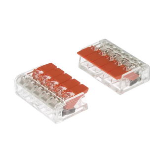 PCT-415 ORANGE - Клемма зажимная соединительная безвинтовая 5 проводов сечение 0.5-2.5 кв.мм