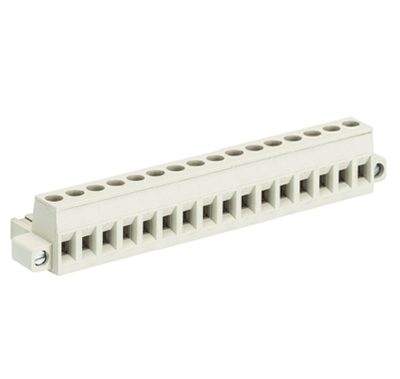 Розетка Wiecon 8213 B / 16 F OB - Розеточный разъем, угловой, на кабель, с монтажными фланцами, шаг 5,08 мм, 16 полюсов, номинальное сечение: 2,5 мм кв., винтовая фиксация провода, 400V, 12А, без маркировки, цвет: серый, серия 8213 F OB