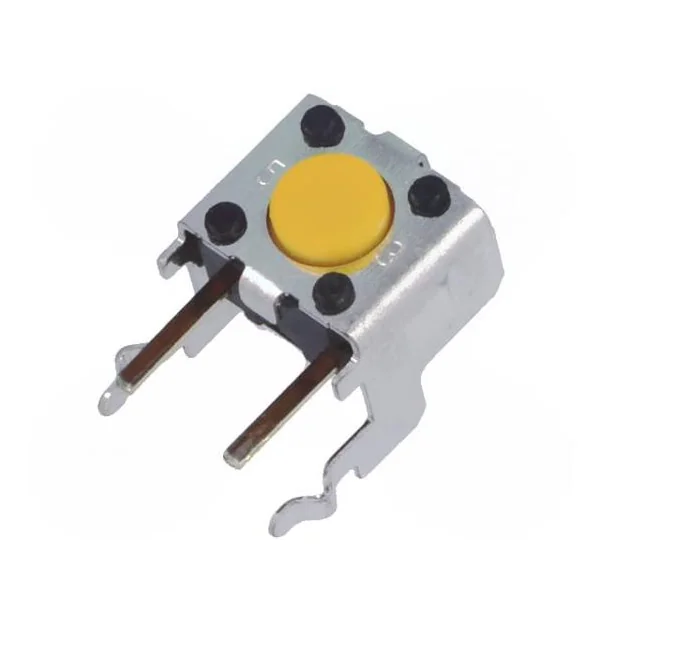 B3F3102 - Кнопка тактильная 6х6мм угловая h=0.9mm усилие нажатия 1.47N(150гр) 0.05А 24В монтаж в отверстие