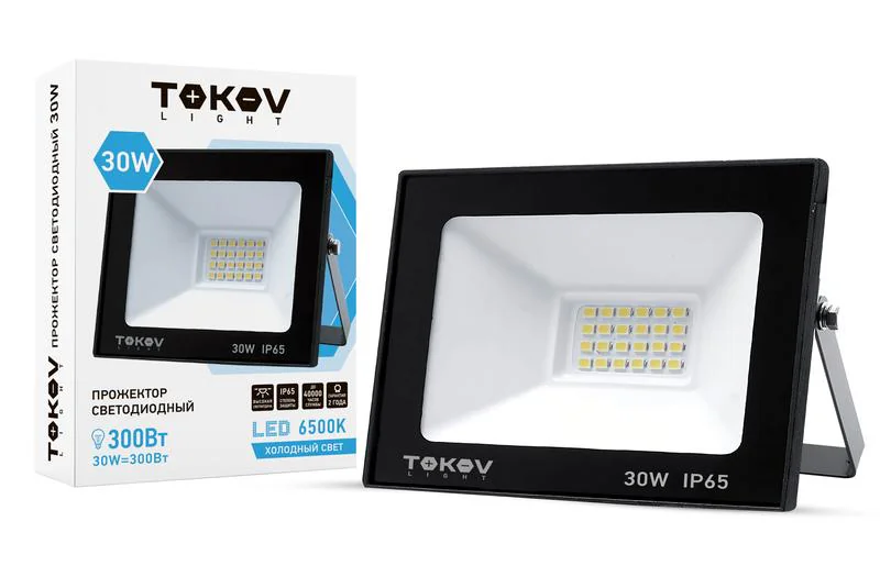 Прожектор светодиодный 30Вт 1700лм 6500К IP65 черн. (TKL) TKL-FL/LED-30-6.5K-IP65