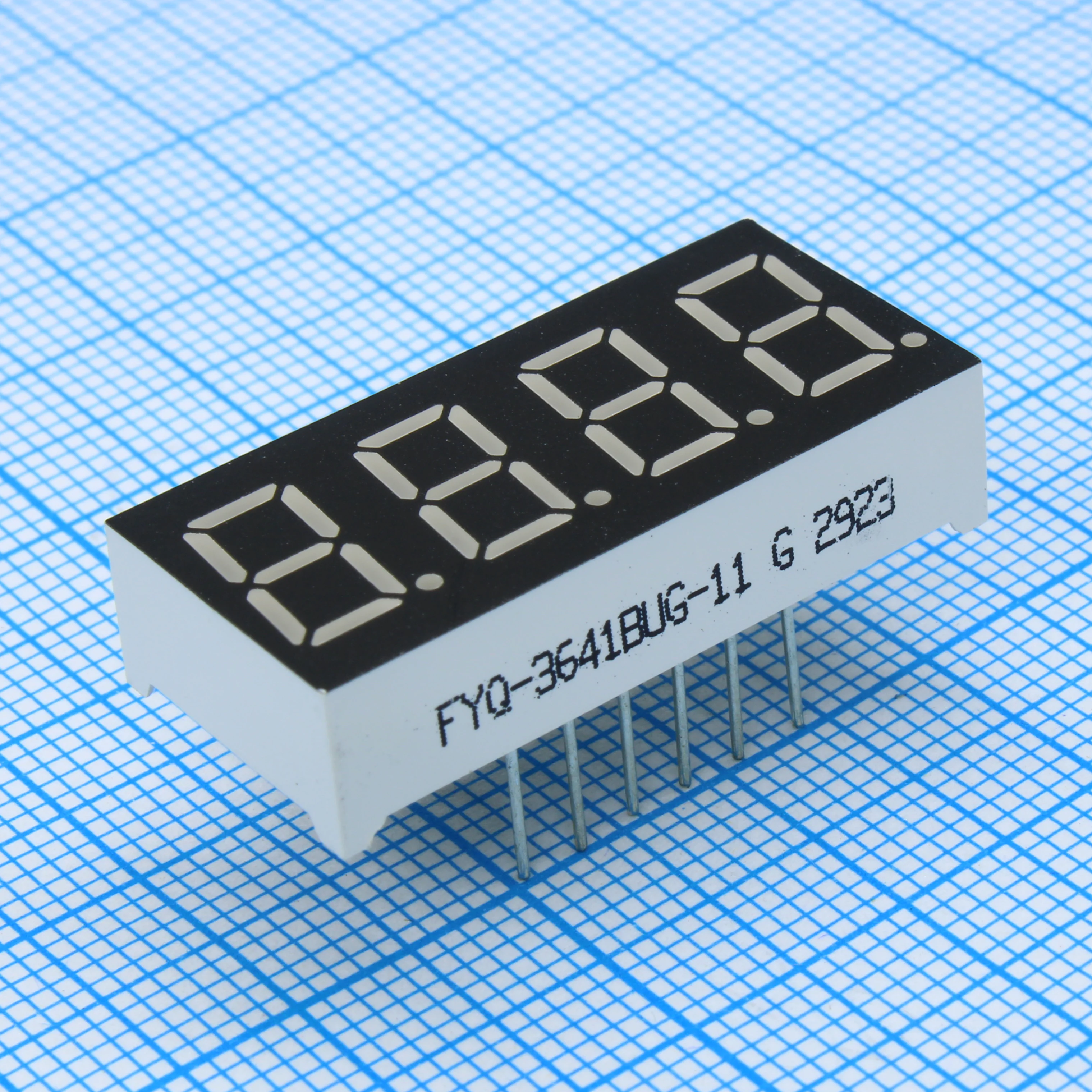 FYQ-3641BUG-11 - 4-х разрядный индикатор 9,2мм/зеленый/570нм/30-80мкд/ОА
