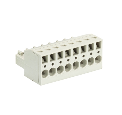 Розетка Wiecon 8513 BFK/ 8 TOP OB - Розеточный разъем, прямой, на кабель, шаг 3,5 мм, 8 полюсов, номинальное сечение: 1,5 мм кв., пружинная фиксация провода, 250V, 8А, без маркировки, цвет: серый, серия 8513 BFK