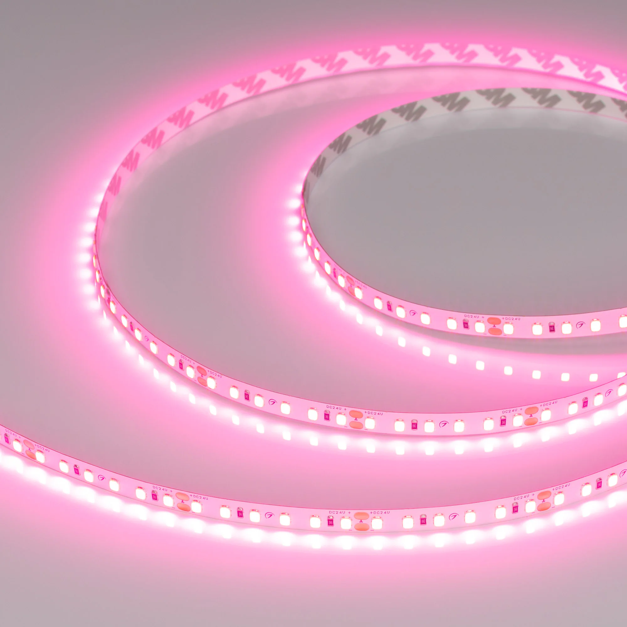 Лента RT-A120-8mm 24V Pink (9.6 W/m, IP20, 2835, 5m) 043380 - Светодиодная лента RT-A120, открытая. Светодиоды 2835, 120 шт/м (600 шт на 5 м), белая плата, ширина 8 мм, скотч 3M. Цвет РОЗОВЫЙ, угол 120°. Питание 24V, мощность 9.6 Вт/м (48 Вт на 5 м). Разм