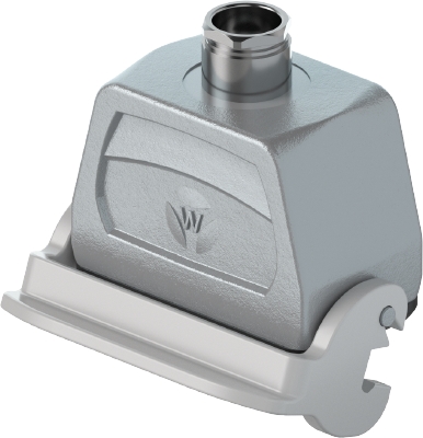 Крышка разъема 70.372.0635.0 - Крышка разъема на кабель, типоразмер 6B, стандартное исполнение, с уплотнителем, 1 кабельный ввод M20x1,5, IP54, с верхним расположением, с одной защелкой, материал корпуса: алюминиевый сплав