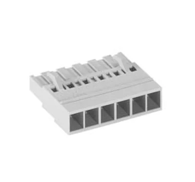Розетка Wiecon 8113 BK / 6 OB - Розеточный разъем, на кабель, прямой, шаг 5,00 мм, 6 полюсов, номинальное сечение: 2,5 мм кв., обжимная фиксация провода, поставляется без контактов, 400V, 12А, без маркировки, цвет: серый, серия 8113 BK
