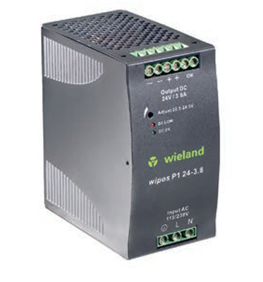 Блок питания WIPOS P1 24-3.8 - Источник питания, однофазный, 24 V / 3,8 A, 108 W; диапазон входных напряжений: 115/230 V AC, 210 – 375 V DC; габариты (мм): ширина x высота x глубина: 64 x 124.5 x 123.6; вес 0,92 кг; монтаж: на DIN рейку, температура окруж