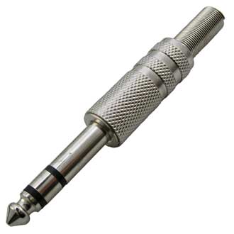 SZC-0057 / 6.3 MM STEREO - Разъём аудио штекер стерео 6.35 мм, металлический
