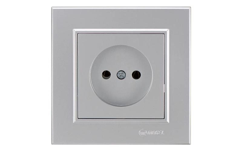 Розетка 1-м СП Karea 10А IP20 б/з сереб. 56065022