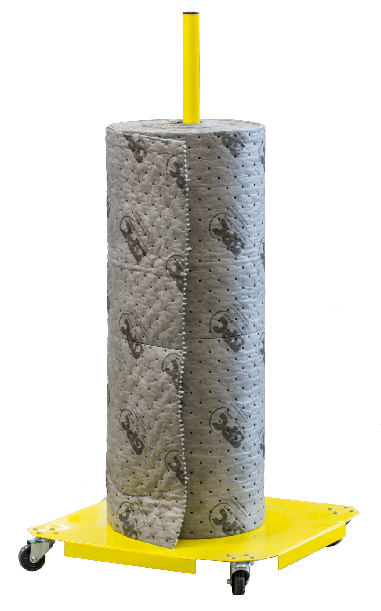 spc830954 - DJR128 Мобильный стальной держатель для рулона SPC до 500 мм шириной. Вертикальный, напольный, на колесах.