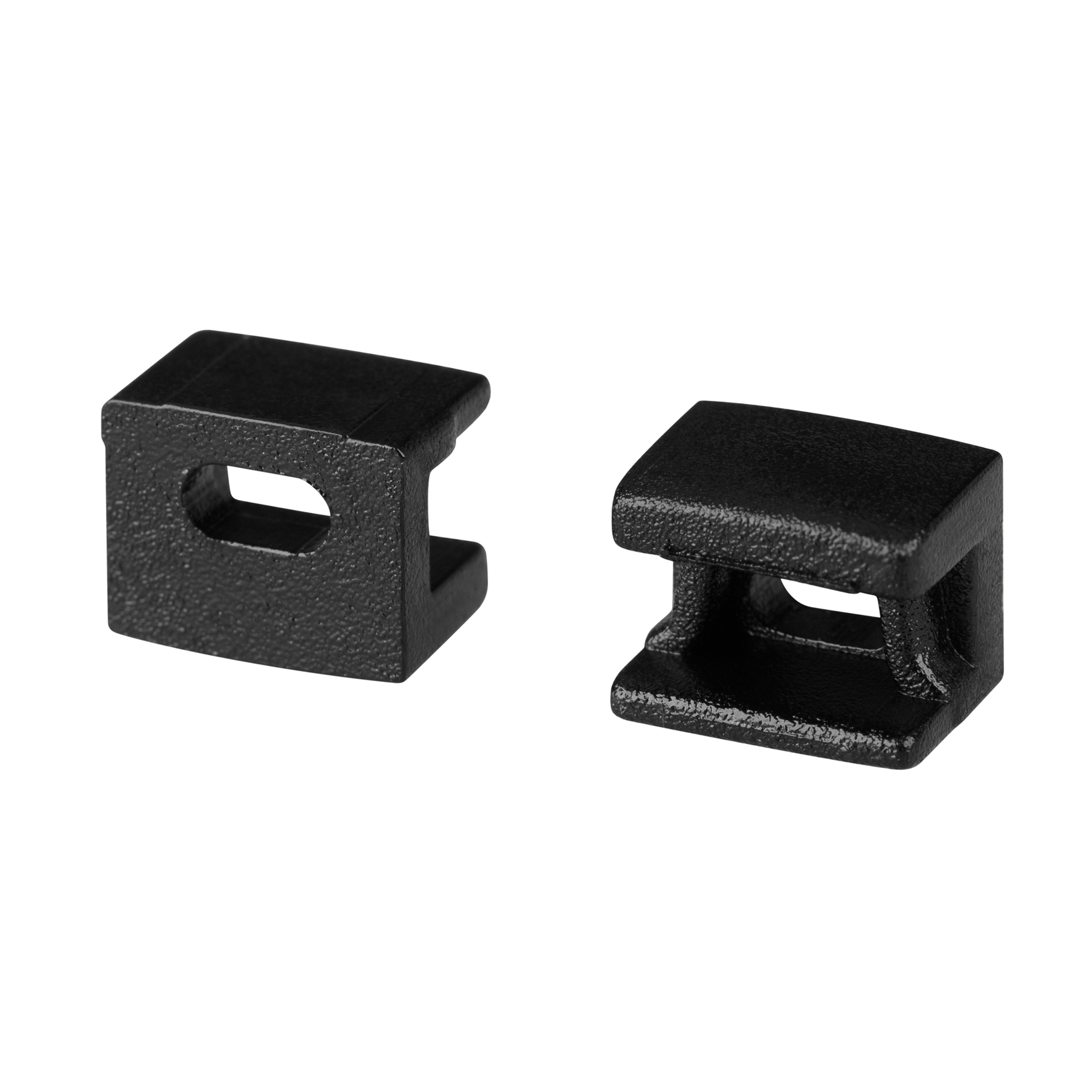 Заглушка PLINTUS-FANTOM-BENT BLACK с отверстием 043905 - Пара заглушек черного цвета с отверстием для профиля PLINTUS-FANTOM-BENT при использовании силиконового экрана. Материал пластик.  В комплекте 2 шт., цена за 1 комплект.