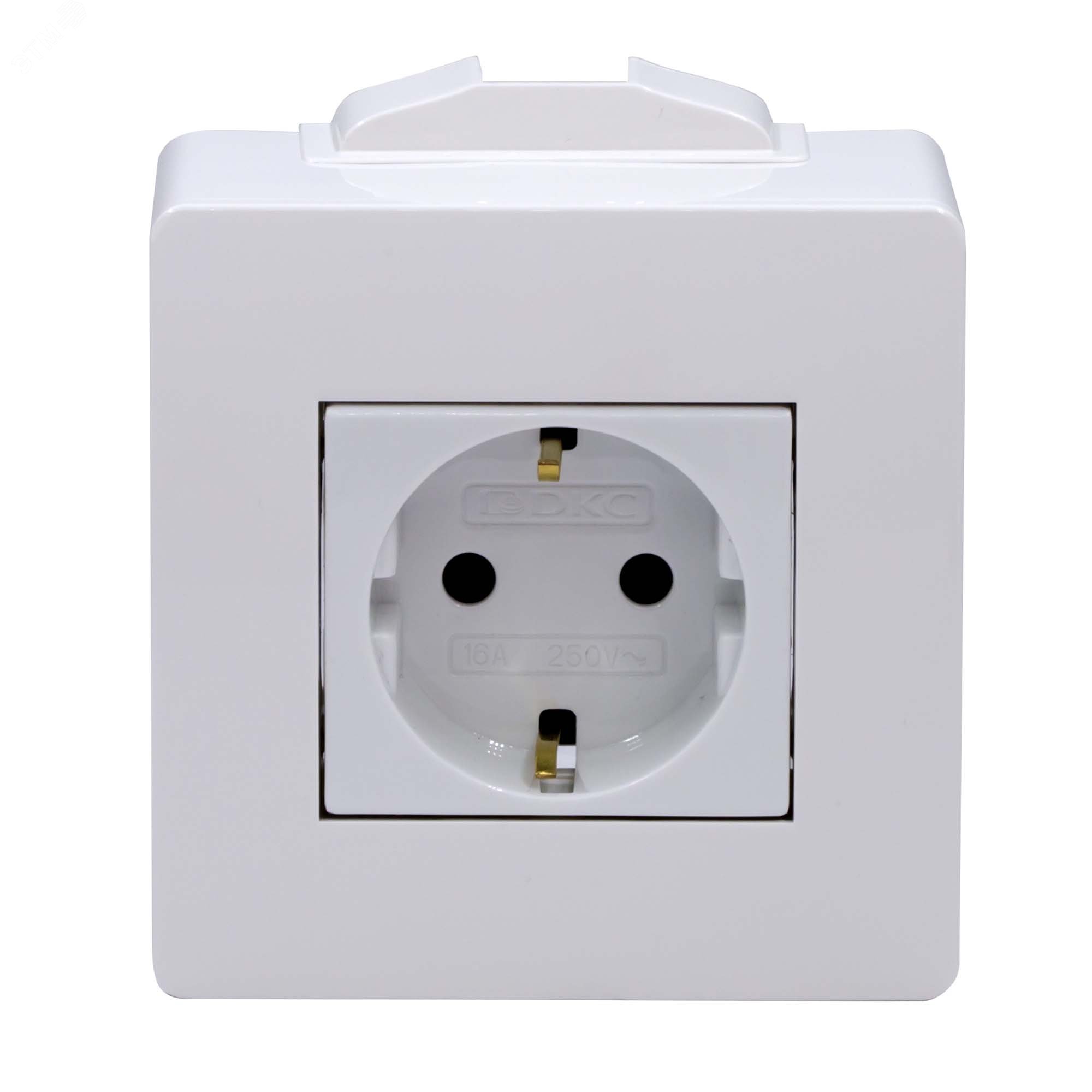 Коробка 1-м ОП PDD-N60 16А IP00 с заземл. с силовой роз. BRAVA 2мод. бел. 10482