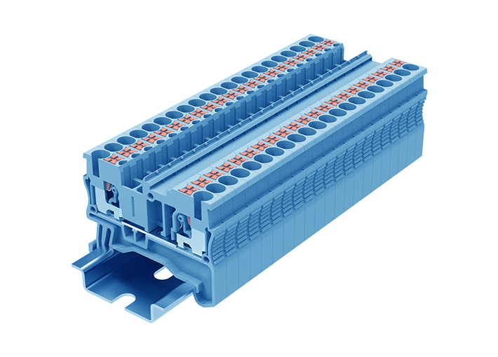 Проходная клемма TP2.5-2-BU - Проходная клемма, тип фиксации провода: push-in, номинальное сечение: 2,5 мм кв., 24A, 500V, ширина: 5,2 мм, цвет: синий, тип монтажа: DIN 35