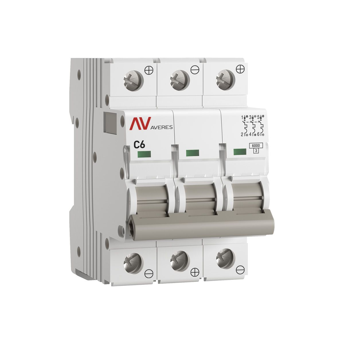 mcb6-DC-3-06C-av Выключатель автоматический AV-6 DC 3P 6A (C) 6kA EKF AVERES(кр.1шт)