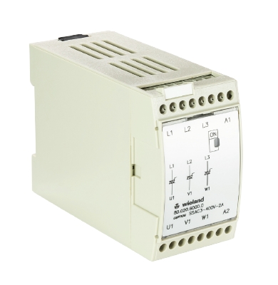 Контактор CEMOS-SSAC3-400V-2A - Трехфазный электронный контактор серии CEMOS, рабочее напряжение: 24 V AC/DC, номинальное напряжение переключения: 400 V AC, коммутируемый ток: 2 A, с винтовой фиксацией провода,