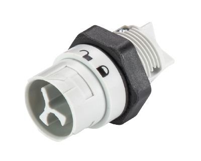 Разъем RST16I3/2S S1 M02 GL - Вилочный разъем в панель М16, IP68(69k), 2 полюса, цвет: серый, номинальные характеристики: 250V 16A, серия gesis RST MINI