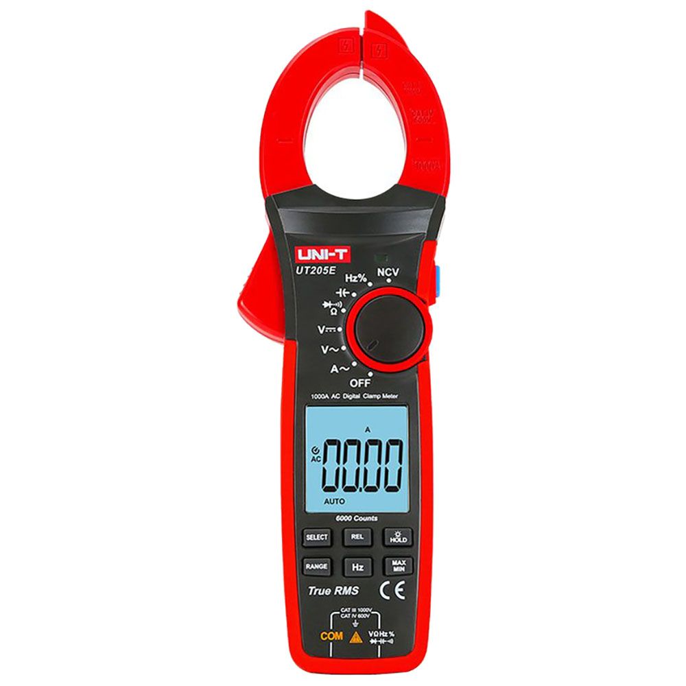 UT205E - Токоизмерительные клещи, True RMS, 1000В, 1000А, 60МОм, NCV, емкость, частота