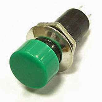 PBS-16B OFF-(ON) ЗЕЛЕНЫЙ - Кнопочный переключатель PBS-16B, OFF-ON, зеленый
