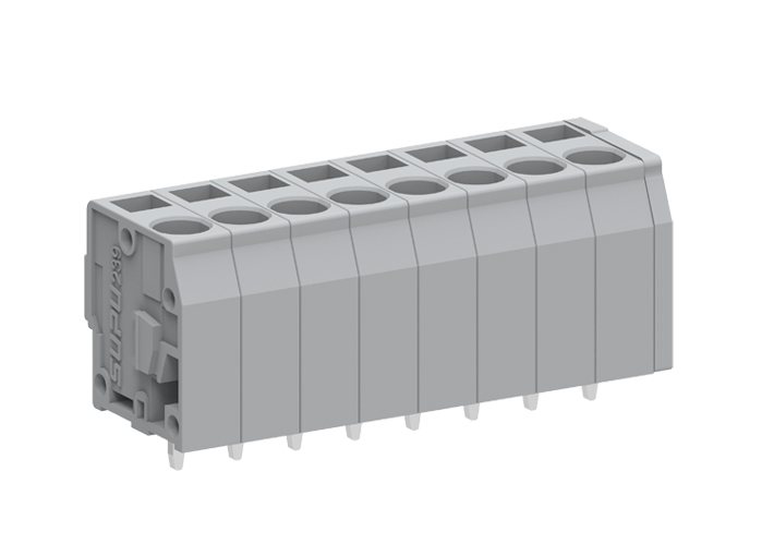 Клемма на плату 239112 - Клемма, вертикальный подвод кабеля, на плату, шаг: 5.0 мм, 12 полюсов, фиксация провода пружинная, исполнение: стандартное, 320V, 24A, цвет: серый