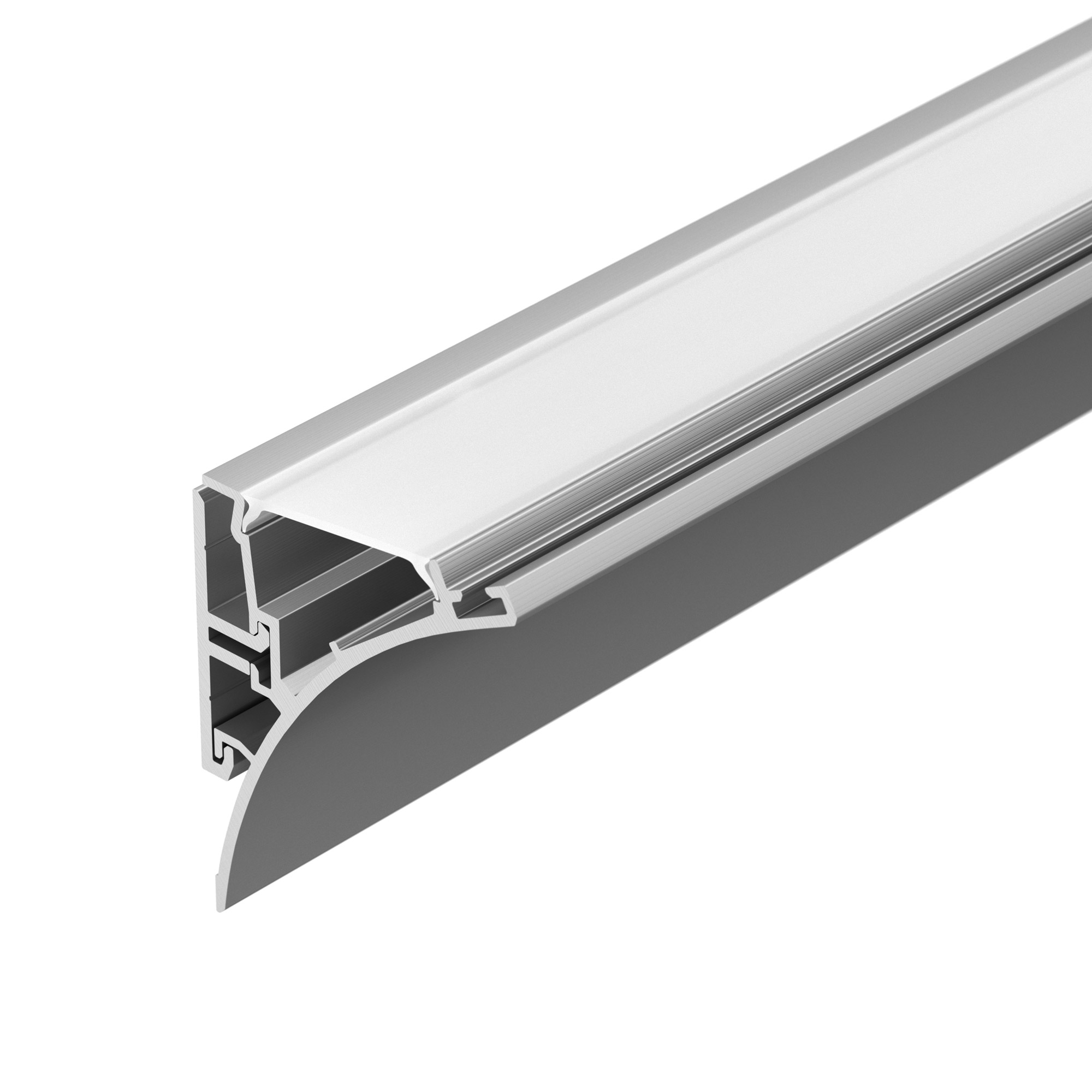 Профиль KARNIZ-R-2000 ANOD 021649 - Алюминиевый анодированный профиль для подсветки стен и потолков. Состоит из двух частей - основания и профиля для светодиодной ленты. Габаритные размеры (LхWхH): 2000x49x37 мм. Ширина площадки для ленты 14 мм. Экраны, з