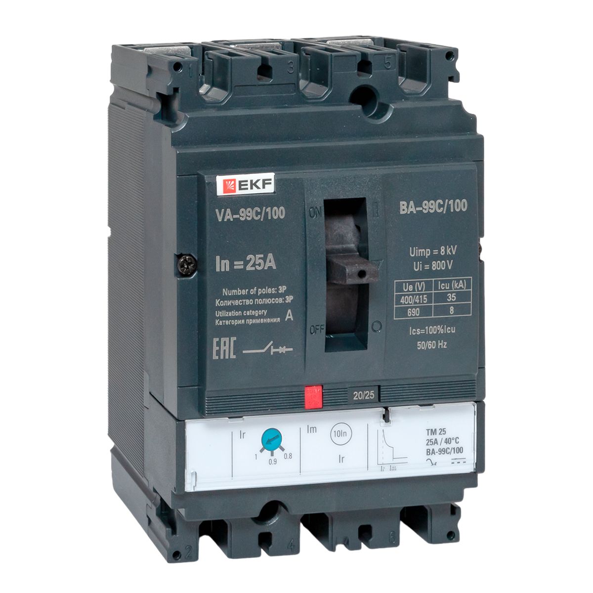 Выключатель автоматический 3п 100/25А 36кА ВА-99C Compact NS PROxima mccb99C-100-25