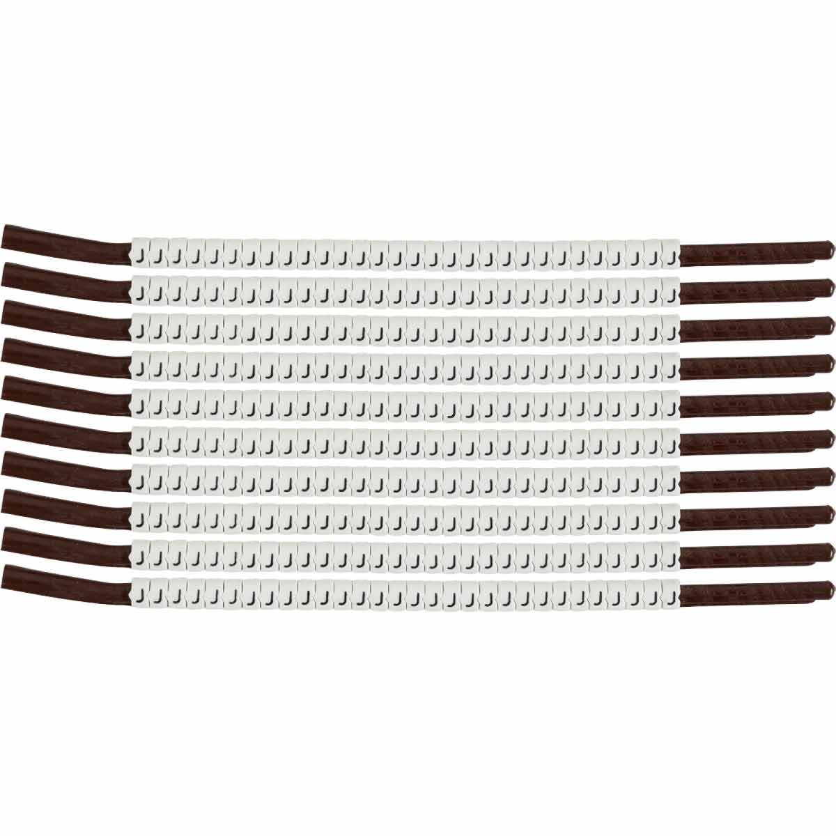 brd133919 - SCN-15-J клипсы белые, 300шт/упак, для провода 3,8-4,6мм диаметра, легенда J