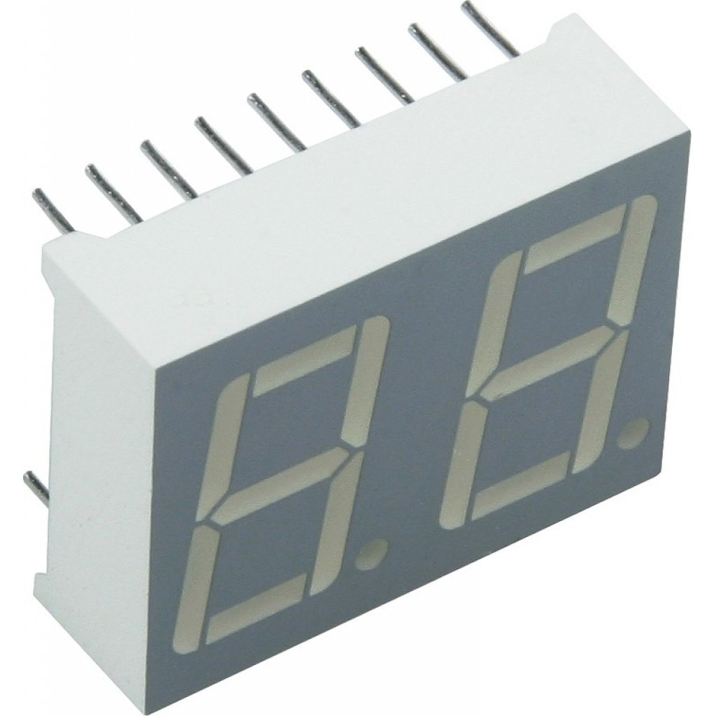 DC56-11GWA - 2-х разрядный индикатор 14,22мм/зеленый/568нм/3-10.5мкд