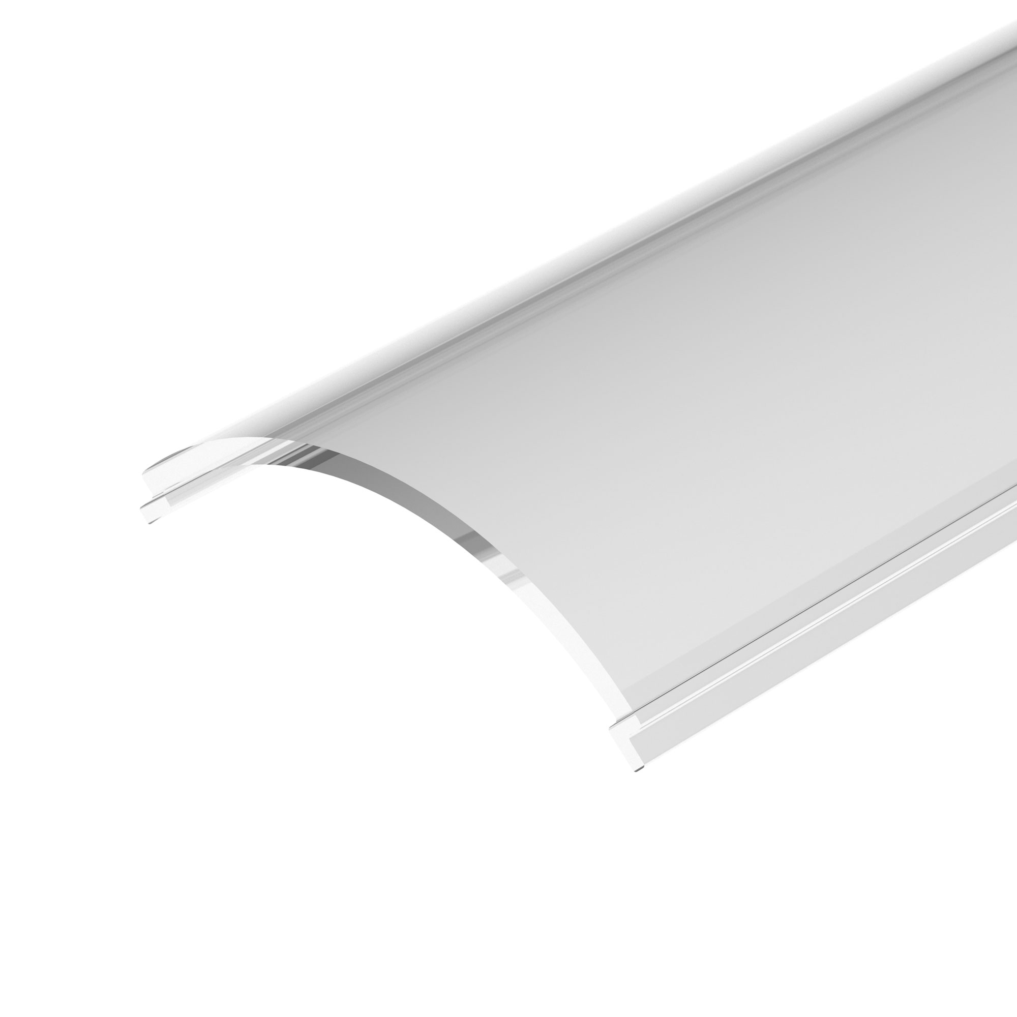 Экран ARH-KANT-H16-2000 Round Clear-PM 016633 - Прозрачный экран PMMA (90%) для профиля KANT-H16. Полукруглый, длина 2000мм. Цена за 1м.