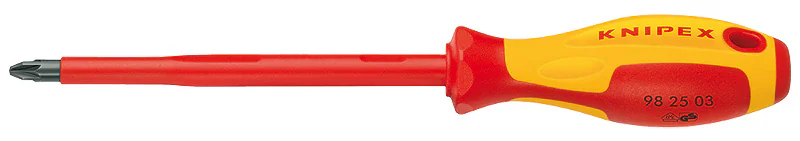 Отвертка для винтов с крестообразным шлицем phillips KN-982502 - Отвертка PZ2x100 с изолированной многокомпонентной рукояткой, испытанной на соответствие нормам VDE