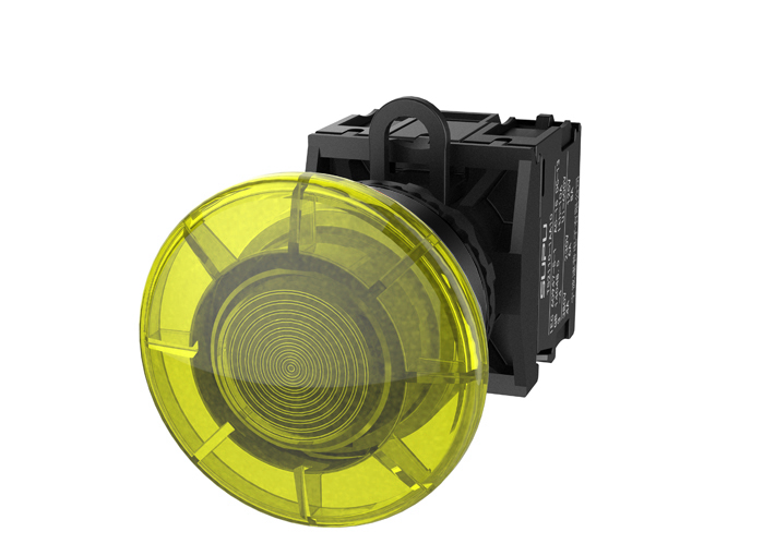 Кнопка грибовидная (желтая) TS2513-0FM30-R10 - Кнопка грибовидная, без блокировки, LED AC/DC 24V, пластиковое переднее кольцо, с плавным нажатием, с контактной группой 1NO, диаметр головки кнопки 40 мм, диаметр посадочного отверстия: 22 мм, цвет: желтый