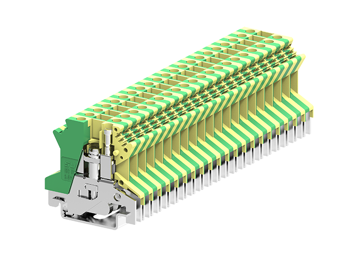 Заземляющая клемма 302903 - Заземляющая клемма, USLKG2.5, тип фиксации провода: винтовой, номинальное сечение: 2,5 мм кв., ширина: 6,1 мм, цвет: желто-зеленый, тип монтажа: DIN 35