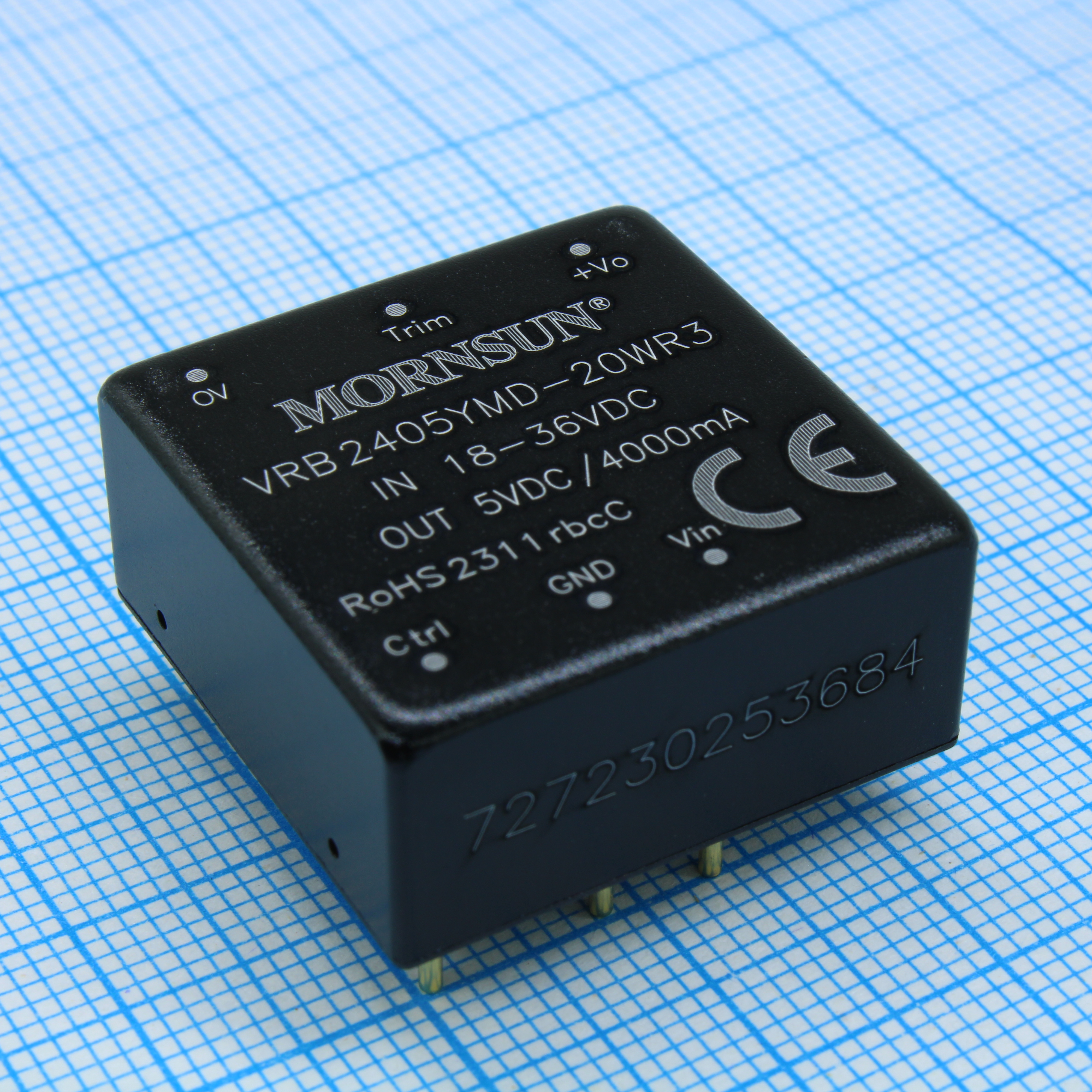VRB2405YMD-20WR3 - Преобразователь DC/DC мощность, Вт: 20 вход 24В выход 5В 4А изоляция: 1500В
