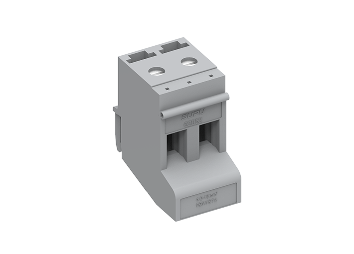 Клеммная колодка 620522 - Клеммная колодка для трансформаторов, 2 полюса, сечение проводника: 10 мм кв., тип фиксации провода: винтовой, 57A, 750V, цвет: оранжевый, тип монтажа: на трансформаторную стойку