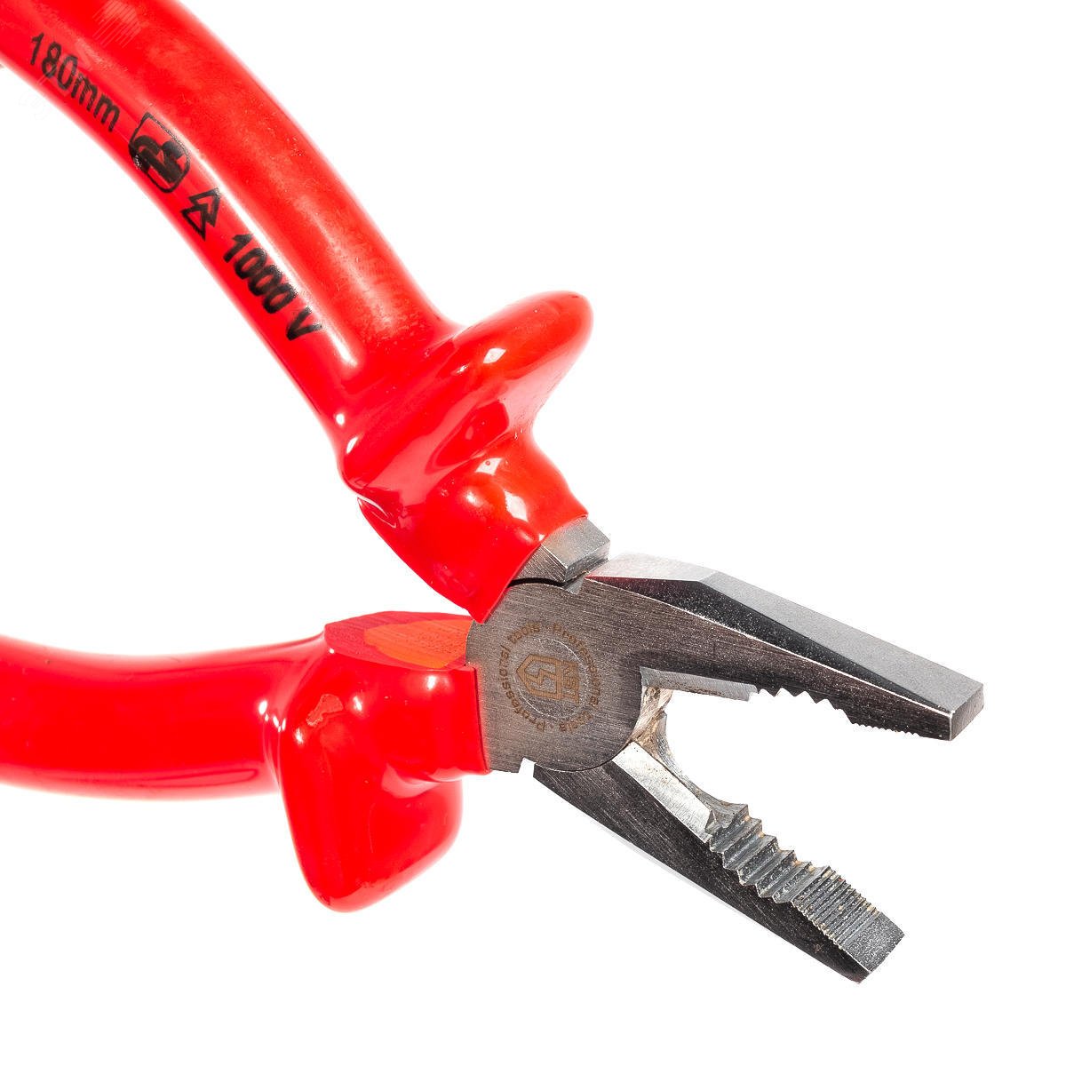 Пассатижи диэлектрические 180 мм серия Эксперт - для работ под напряжением до 1000 В, захват и удержание плоских и круглых деталей