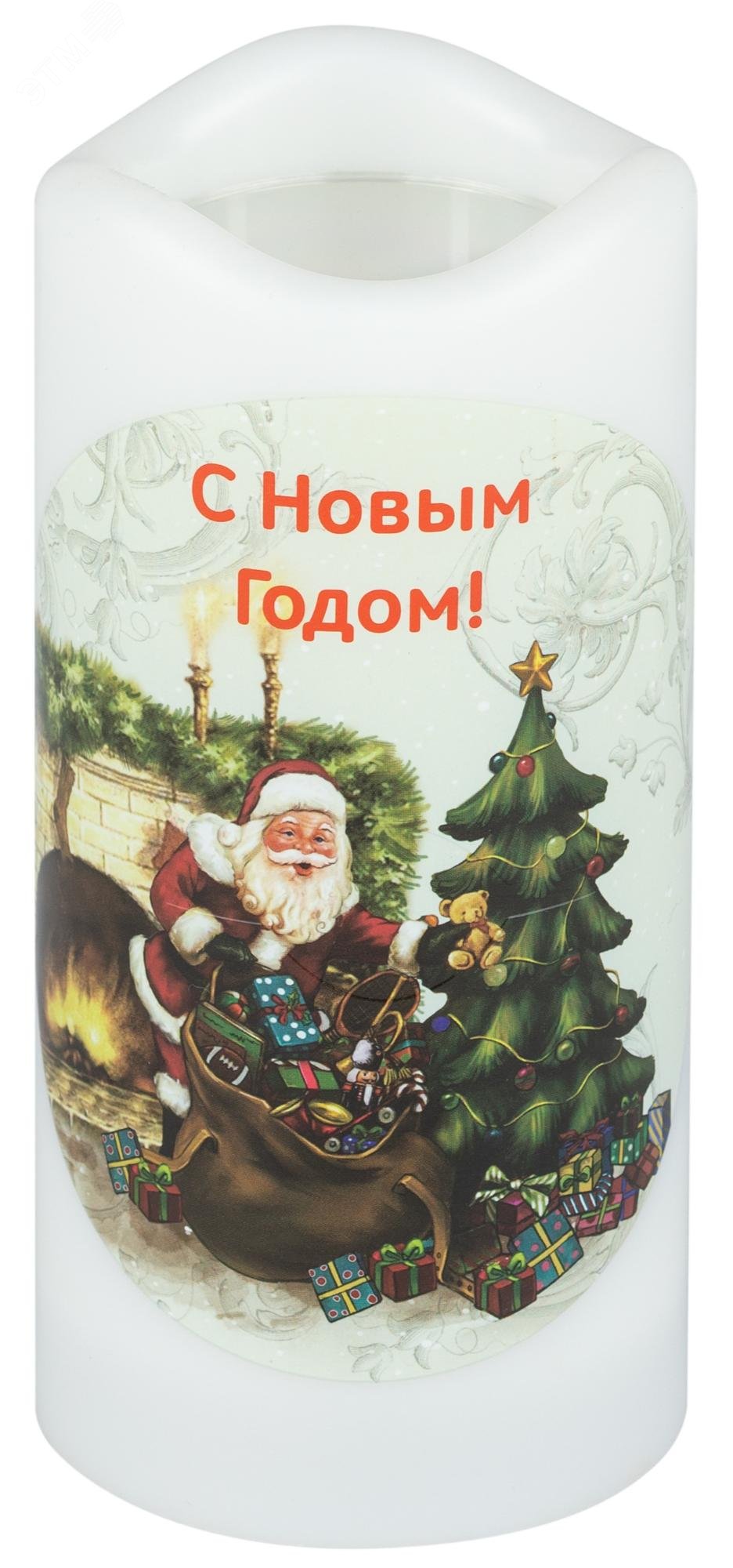 Светодиодный проектор EGNDS -SK светильник новогодний Свеча Санта теплый свет LED 3*ААА 15 см Б0060551