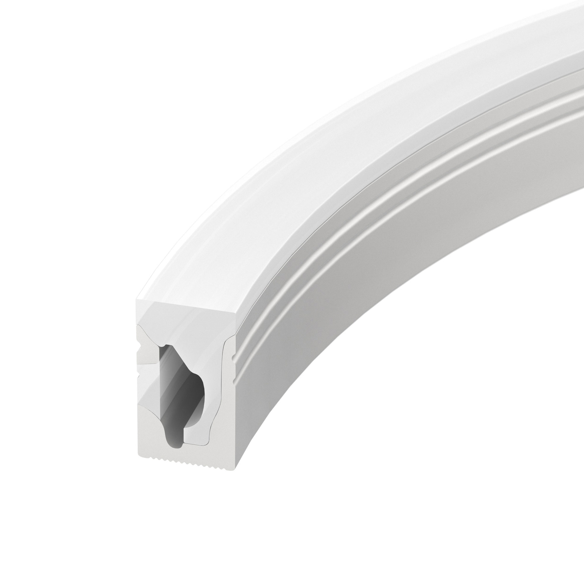 Силиконовый профиль WPH-FLEX-1018-SIDE-S10-20m WHITE 041089 - Цельнолитой силиконовый гибкий профиль, белый матовый. Габаритные размеры 20000х10х18 мм. Горизонтальный изгиб SIDE, минимальный радиус изгиба 30 мм. Для установки во влажных помещениях необход